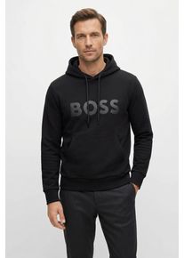 Hoodie BOSS Green "Soody", Herren, Gr. XXL, schwarz001, Sweatware, Obermaterial: 95% Baumwolle, 5% Elasthan, unifarben, normal, Rundhals, B&uuml;ndchen, Sweatshirts Hoodie, Regular Fit, Kapuze mit Kordel, K&auml;ngurutasche, Logo-Druck