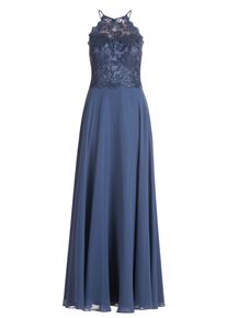 Abendkleid Vera Mont "Abendkleid r&uuml;ckenfrei", Damen, Gr. 44, EURO, blau (blau stone), 100% Polyester PES., Kleider Abendkleid