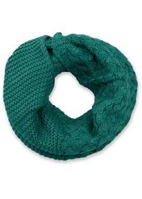 Strickschal styleBREAKER "Strick Loop mit Mustermix", Damen, blau (petrol), Obermaterial: 100% Viskose CV., Modisch, Modet&uuml;cher Strickschal