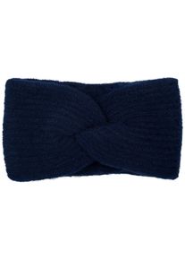 Stirnband styleBREAKER "Strick Stirnband Rippenmuster Twist Knoten", Damen, blau (dunkelblau), Obermaterial: 80% Polyacryl PAN. 20% Wolle WO., Modisch, M&uuml;tzen Stirnband