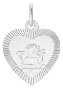 Kettenanh&auml;nger Amor "Angelheart Herz mit Schutzengel", silber (silberfarben), Schmuckanh&auml;nger, Damen, Silber 925 (Sterlingsilber), 1,15 g, Kettenanh&auml;nger, mit fester Gravur "Gott sch&uuml;tze Dich"