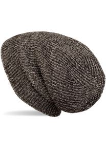 Strickm&uuml;tze styleBREAKER "Melierte Feinstrick Beanie M&uuml;tze mit Fleece", Damen, dunkelbraun, beige, 100% Viskose CV., Modisch, M&uuml;tzen Strickm&uuml;tze