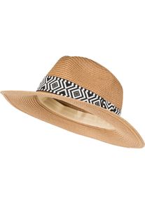 Sonnenhut styleBREAKER "Panama Strohhut Hutband Azteken Muster", Herren, braun, Obermaterial: 100% Papierstroh PAS., Modisch, H&uuml;te Sonnenhut