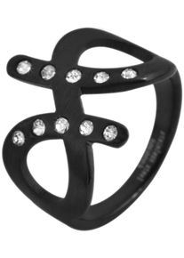 Adelia&acute;s Fingerring ADELIA&acute;S "Damen Ring aus Edelstahl" Gr. 62, schwarz, Fingerringe, Damen, 62, Edelstahl, Fingerring