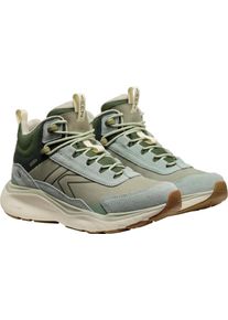 Outdoorschuh Keen "LEIKI LEATHER MID WP", Damen, Gr. 39, gr&uuml;n (iceberg gr&uuml;n, bronze gr&uuml;n), Leder, Textil, Schuhe Outdoorschuh, wasserdicht