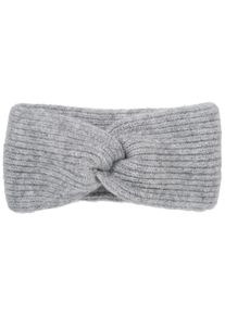 Stirnband styleBREAKER "Strick Stirnband Rippenmuster Twist Knoten", Damen, grau (hellgrau meliert), Obermaterial: 80% Polyacryl PAN. 20% Wolle WO., Modisch, M&uuml;tzen Stirnband