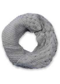 Strickschal styleBREAKER "Strick Loop mit Mustermix", Damen, hellgrau, Obermaterial: 100% Viskose CV., Modisch, Modet&uuml;cher Strickschal