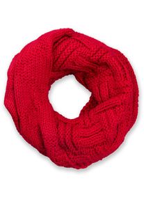 Strickschal styleBREAKER "Strick Loop mit Gitter und Rippenmuster", Damen, rot, Obermaterial: 100% Viskose CV., Modisch, Modet&uuml;cher Strickschal