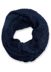 Strickschal styleBREAKER "Strick Loop mit Mustermix", Damen, midnight, blau, dunkelblau, Obermaterial: 100% Viskose CV., Modisch, Modet&uuml;cher Strickschal