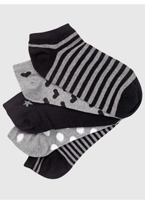 w&auml;schepur Sneakersocken W&Auml;SCHEPUR, Damen, Gr. 2/39, schwarz, gemustert, grau, gemustert, 80% Baumwolle, 18% Polyamid, 2% Elasthan, Socken Sneakersocken