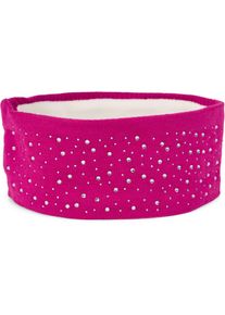Stirnband styleBREAKER "Feinstrick Stirnband mit Strass", Damen, lila (himbeere), Obermaterial: 100% Viskose CV., Modisch, M&uuml;tzen Stirnband