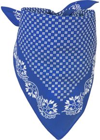 Bandana styleBREAKER "Baumwolle Dreieckstuch mit Bl&uuml;mchen Muster", Herren, blau (blau, wei&szlig;), Obermaterial: 100% Baumwolle CO., Modisch, Modet&uuml;cher Bandana