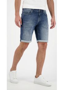 Jeansshorts Cars Jeans "CALIFORNIA Den", Herren, Gr. XS, N-Gr, blau (schwarz used), Web, Obermaterial: 79% Baumwolle, 20% Polyester, 1% Elasthan, Abriebeffekte, regular fit, Jeans Jeansshorts