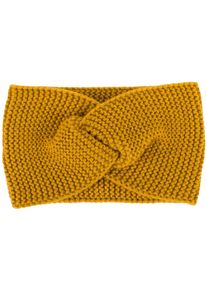Stirnband styleBREAKER "Krausstrick Stirnband Twist Knoten", Damen, curry, Obermaterial: 100% Polyacryl PAN., Modisch, M&uuml;tzen Stirnband