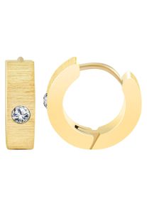 Adelia&acute;s Paar Creolen ADELIA&acute;S "Damen Ohrringe &iquest; Creole aus Edelstahl mit Strass Steinchen", gold, Ohrringe, Damen, Edelstahl, Paar Creolen