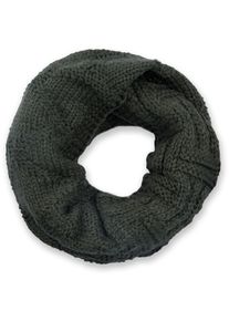 Strickschal styleBREAKER "Strick Loop mit Gitter und Rippenmuster", Damen, oliv, gr&uuml;n, Obermaterial: 100% Viskose CV., Modisch, Modet&uuml;cher Strickschal