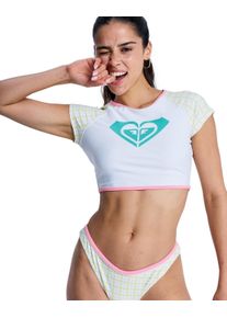 Rash Guard Roxy "The Swell Crop", Damen, Gr. XS, cloud dancer swell plaid, Obermaterial: 85% Microfaser, 15% Elasthan;, Shirts Rash Guard