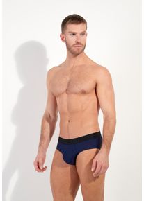 Minislip HOM "Supersoft", Herren, Gr. XL, blau (navy), Obermaterial: 73% Polyamid, 27% Elasthan. Futter: 95% Baumwolle, 5% Elasthan, k&ouml;rpernah, Unterhosen Minislip, weich, atmungsaktiv, Microfaser, Basic, bequem, ohne Eingriff