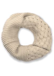 Strickschal styleBREAKER "Strick Loop mit Mustermix", Damen, beige, Obermaterial: 100% Viskose CV., Modisch, Modet&uuml;cher Strickschal