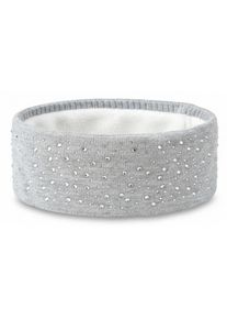 Stirnband styleBREAKER "Feinstrick Stirnband mit Strass", Damen, hellgrau, Obermaterial: 100% Viskose CV., Modisch, M&uuml;tzen Stirnband