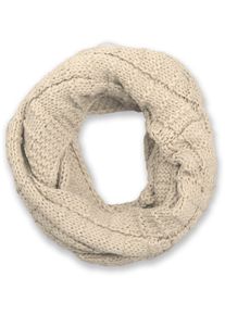 Strickschal styleBREAKER "Strick Loop mit Karomuster", Damen, beige, Obermaterial: 100% Viskose CV., Modisch, Modet&uuml;cher Strickschal