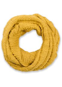 Strickschal styleBREAKER "Strick Loop mit Karomuster", Damen, curry, Obermaterial: 100% Viskose CV., Modisch, Modet&uuml;cher Strickschal