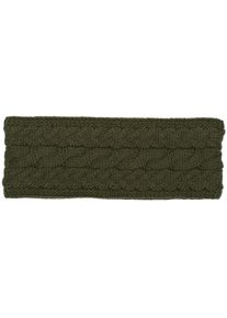 Stirnband styleBREAKER "Strick Stirnband mit Zopfmuster", Damen, oliv, Obermaterial: 85% Polyacryl PAN. 15% Polyamid PA., Modisch, M&uuml;tzen Stirnband