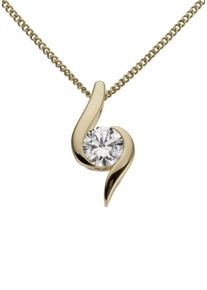 Kettenanh&auml;nger Firetti "Schmuck Geschenk Gold 333 Halsschmuck Anh&auml;nger f&uuml;r Halskette Solit&auml;r", gold (gelbgoldfarben, kristallwei&szlig;, kristallwei&szlig;), Schmuckanh&auml;nger, Damen, Gelbgold 333, 0,65 g, Kettenanh&auml;nger, mit Zirkonia (synth.)