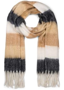 XXL-Schal styleBREAKER "Web Strickschal breite Streifen bunt", Damen, schwarz, braun, wei&szlig;, Obermaterial: 80% Viskose CV. 20% Wolle WO., Modisch, Modet&uuml;cher XXL-Schal