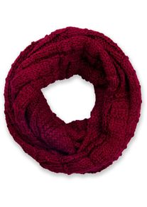 Strickschal styleBREAKER "Strick Loop mit Karomuster", Damen, bordeaux, rot, Obermaterial: 100% Viskose CV., Modisch, Modet&uuml;cher Strickschal
