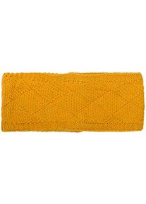 Stirnband styleBREAKER "Strick Stirnband mit Rauten Muster", Damen, curry, 100% Polyacryl PAN., Modisch, M&uuml;tzen Stirnband