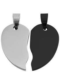 Adelia&acute;s Kettenanh&auml;nger ADELIA&acute;S "Unisex Anh&auml;nger &iquest; Herz Gravuranh&auml;nger aus Edelstahl", wei&szlig;, Schmuckanh&auml;nger, Damen, Edelstahl, Kettenanh&auml;nger