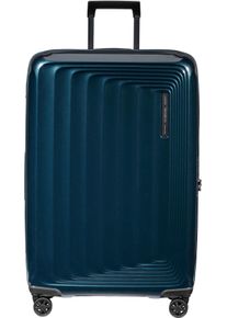 Hartschalen-Trolley Samsonite "NUON, verschiedene Gr&ouml;&szlig;en und Farben", Damen, Gr. B/H/T: 49cm x 75cm x 30cm 100 l, blau (dunkelblau), Polycarbonat, unifarben, Koffer Hartschalen-Trolley, mit Volumenerweiterung, mit Tragegriff oben und seitlich