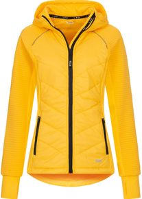 Strickfleecejacke DEPROC Active "ELMCOURT WOMEN", Damen, Gr. 36 (S), gelb, 100% Polyester, figurbetont, gerader Abschluss mit innenliegendem Gummizug, Jacken Strickfleecejacke, auch in Gro&szlig;en Gr&ouml;&szlig;en erh&auml;ltlich