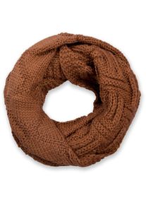 Strickschal styleBREAKER "Strick Loop mit Gitter und Rippenmuster", Damen, cognac, Obermaterial: 100% Viskose CV., Modisch, Modet&uuml;cher Strickschal