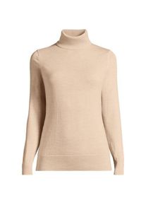 LANDS' END Merino-Rollkragenpullover, Damen,  Braun, Wolle, by Lands' End