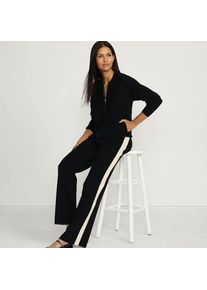 LANDS' END Feinstrick-Bomberjacke, Damen,  Schwarz, Polyester/Viskose, by Lands' End