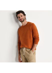 LANDS' END Merino-Pullover mit Rundhalsausschnitt, Herren,  Orange, by Lands' End