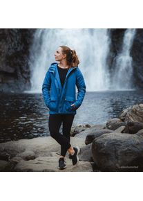 LANDS' END Isolierte Baumwoll-Wachsjacke, Damen,  Blau, Baumwolle/Nylon, by Lands' End