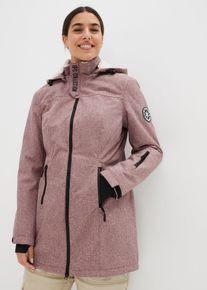 bonprix wasserdichte Funktions-Outdoor-Longjacke mit Teddyfleece, rot, Gr.46, Winddichte Regenjacke mit abnehmbarer Kapuze, Teddyfleece im Kragen und in der Kapuze, aus Fleece