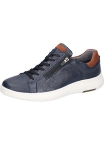 Waldl&auml;ufer Sneaker WALDL&Auml;UFER "HEIKO", Herren, Gr. 6,5 (40), dunkelblau, cognac, Nappaleder, Nubukleder, unifarben mit Farbeinsatz, Schuhe Sneaker, Freizeitschuh, Halbschuh, Bequemschuh in Komfortweite H (= sehr weit)