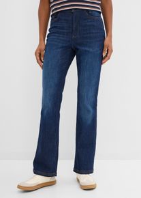 bonprix Bootcut-Jeans High Waist Bequembund, blau, Gr.48, Gut kombinierbare Schlagjeans mit teilelastischem Bund, 98% Baumwolle