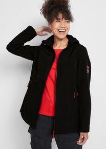 bonprix Wasserabweisende Stretch-Softshelljacke, schwarz, Gr.56, Praktische Softshelljacke mit abnehmbarer Kapuze und Rei&szlig;verschlusstaschen, gerade geschnitten, aus Softshell