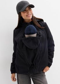 bonprix 4-in-1 Softshelljacke mit Babyeinsatz zum vorne und hinten tragen, schwarz, Gr.38, Multifunktionale Umstandsjacke mit Vorder- und R&uuml;ckentragefunktion