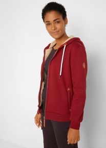 bonprix Kapuzen-Sweatjacke mit Teddyfutter, rot, Gr.48/50 (XL), Sweatjacke mit kuscheligem Teddyfutter, 69% Polyester