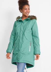 bonprix Wasserdichter Funktionsmantel, gr&uuml;n, Gr.42, Funktionale Thermo-Regenjacke aus wind- und wasserfestem Material mit verschlie&szlig;baren Taschen