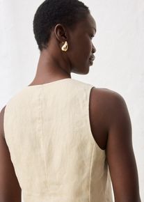 bonprix Anzugweste aus reinem Leinen, beige, Gr.38, elegante Weste f&uuml;r jeden Anlass aus reinem Leinen, aus Leinen
