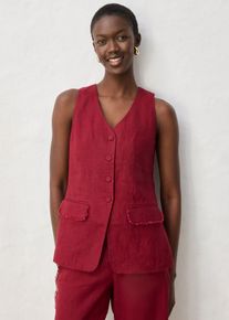 bonprix Anzugweste aus reinem Leinen, rot, Gr.50, elegante Weste f&uuml;r jeden Anlass aus reinem Leinen, aus Leinen