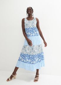 bonprix Jersey-Maxikleid aus Bio-Baumwolle, blau, Gr.44/46 (L), Langes Baumwoll Jersey-Maxikleid, aus 100% Baumwolle