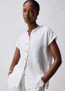 bonprix Tunikabluse aus reinem Leinen, wei&szlig;, Gr.50, auff&auml;llige Tunika aus reinem Leinen, aus Leinen